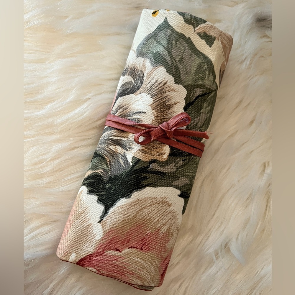 Beautiful Colorful Floral Print Roll-Up Jewelry Organizer/Travel Bag - Picture 16 of 16